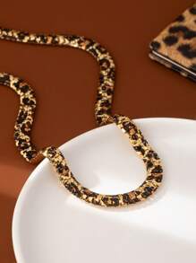 1pc Fashion Leopard Print Necklace For Women, Versatile & In 2025