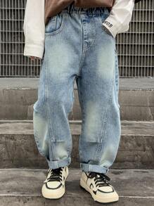 Tween Boy 休闲洗水牛仔裤，春季