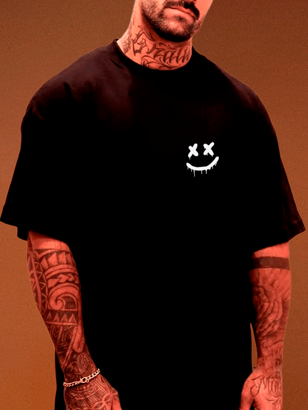 Camiseta Camisa Oversized Streetwear Manga Curta Estampada Tradicional Barata Aesthetic Sorrisox
