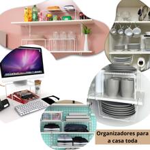 Kitchen Cabinet Organizer Kit Wire Cup Holder Hanging Basket Steel Shelf 4 Pieces - trắng - Xem 3