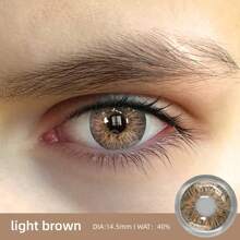 2pcs Grey Brown Colored Contact Lenses, Disposable Soft Beauty Contact Lenses Halloween Costume Cosplay - Brown Gray - View 2