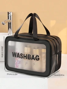 3pcs/Set Summer Travel Double Layer Makeup Bag, Large Capacity PVC Toiletry Bag, Multi-Function Luggage Bag, Makeup Brush Organizer, Hanging Toiletry Bag, Cosmetic Storage Bag, Data Bag, Luggage Bag Suitable For Lipstick, Makeup Brushes, Makeup Pens, Eyeshadow, Mirror, Eyeliner, Lip Gloss, Skincare, Toothbrush, Toothbrush Cup, Soap, Shampoo, Comb, Watch, Phone, Necklace, Jewelry, Digital Products Storage