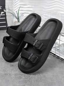 1 Pair Men Slippers Thick Platform Bathroom Cloud Slippers Non-Slip Home Slippers Sandals Women Fashion Soft Sole EVA Indoor Slides