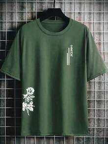T-Shirt Universe Men's Shirt 100% Cotton Round Neck Blouse Short Sleeve New Release - 綠色 - 查看 1