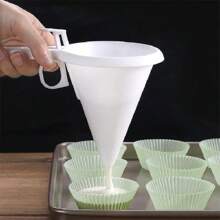 Herramientas de embudo de mano ajustable para hornear, dispensador de crema de masa de Chocolate líquido, molde de pastelería, galleta, Cupcake, tortitas, herramientas para hornear - BLANCO - Ver 3