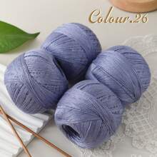 4 ovillos de delicado hilo de encaje, hilo de tejer de encaje con torsión fuerte, ideal para chal y manga corta, hilo para tejer a crochet a mano - 4 bolas de encaje - Ver 15