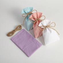 10pcs Canvas Drawstring Pouch Bags, Gift Packaging Pouches, Wedding Favors Bags, Jewelry/Cosmetics/Electronics Organizer Bags, Multi-Color & Size Options - Multicolor - View 4