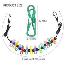 Retractable Portable Clothesline For Travel,Clothing Line With 12 Clothes Clips, For Indoor Laundry Drying Line,Outdoor Camping Accessories,Free Storage Bag,Multiple Color Specifications