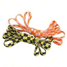1 Pair Checkerboard Bicolor Flat Polyester Shoelaces, Suitable For Canvas Shoes & Flats, Sneakers, Casual Shoes,White Shoes Women Men Shoes - Multicolor - View 6
