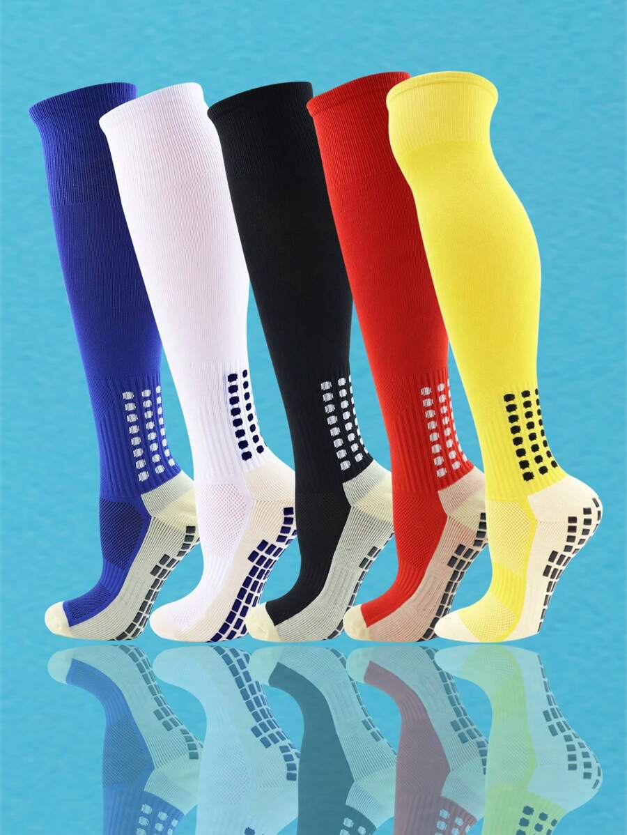 FLSHMCEN 1 双吸湿排汗防滑长款压缩袜，适合足球、篮球、曲棍球等。 - 彩色 - 查看 1