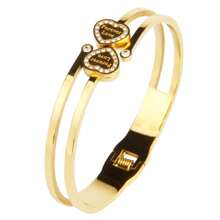 Juego de pulsera de 3 en 1 de acero inoxidable con elegante flor de cuatro hojas, pulsera con colgante de corazón con circonita brillante de estilo romano, adecuado para uso diario, banquetes, bodas y como regalo, para todas las estaciones