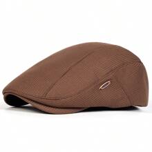 1 chiếc mũ beret kẻ caro nam, mũ lưỡi trai thời trang với logo thêu, mũ công sở giữ ấm, chắn gió, thích hợp cho các hoạt động ngoài trời mùa xuân & thu, mùa hè, bãi biển, kỳ nghỉ. - Một cỡ - Xem 6