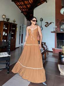 Kiara Luxury Dress - 鏽棕色 - 查看 3