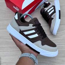 Men's Casual Sneakers, Premium Line, Comfortable Skater, Launch, Immediate Shipping - 咖啡 - 查看 3