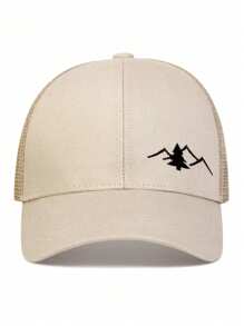 1 件装男士山地刺绣棒球帽、卡车司机帽、可调节网眼太阳帽、休闲户外帽，适合春夏旅行海滩派对