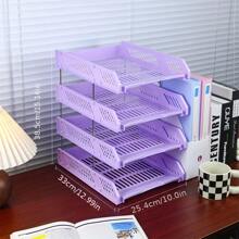[Four-Layer File Rack] Four-Layer File Rack - Horizontal Desktop Storage File Rack - Multi-Layer Sorting File Basket