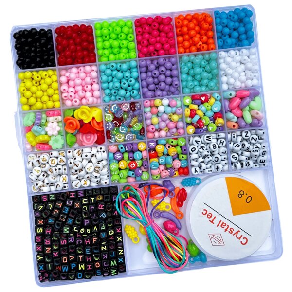 Maleta Kit Miçangas Infantil Para Pulseira Colares  Silicone
