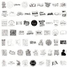 120 szt. czarnych naklejek książkowych winylowych estetycznych naklejek do czytania książek, albumów, dzienników, laptopów, zderzaków, deskorolek, butelek na wodę, komputerów, telefonów, kreskówek, kasków, naklejek samochodowych