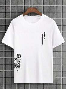 T-Shirt Universe Men's Shirt 100% Cotton Round Neck Blouse Short Sleeve New Release - 白色 - 查看 1