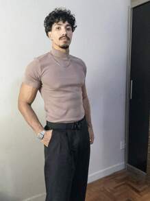 Men Shirts - 鏽棕色 - 查看 1