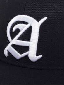 AR 1 件装男士哥特式字母刺绣嘻哈帽，可调节户外防晒休闲帽，适合春季、秋季旅行、海滩度假