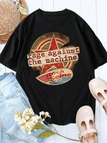 Valentine's Day Rage Against The Machine Band T-Shirt For Women Metal Rock Retro Music Tee