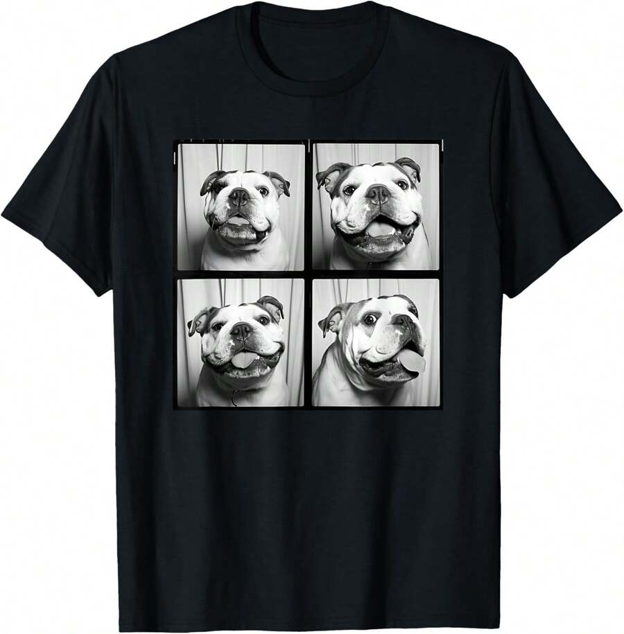 English Bulldog Puppy Face Pet Portrait Bulldog Mom T-Shirt