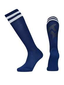 1 Pair Kids High-Top Football/Soccer Socks, Long Sports Socks, Moisture-Wicking Breathable, Suitable For 8-12 Years Old Boys Basketball Training, Girls Running Outdoor Activities