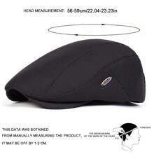 1 chiếc mũ beret kẻ caro nam, mũ lưỡi trai thời trang với logo thêu, mũ công sở giữ ấm, chắn gió, thích hợp cho các hoạt động ngoài trời mùa xuân & thu, mùa hè, bãi biển, kỳ nghỉ. - Một cỡ - Xem 2