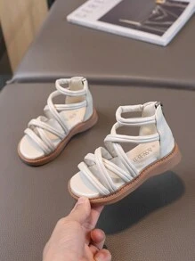 1双儿童时尚凉鞋，舒适女童罗马凉鞋，公主凉鞋。这些童鞋太棒了！舒适透气，孩子们都不想脱掉！ - 米色 - 查看 2