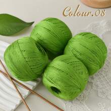 4 ovillos de delicado hilo de encaje, hilo de tejer de encaje con torsión fuerte, ideal para chal y manga corta, hilo para tejer a crochet a mano - 4 bolas de encaje - Ver 22