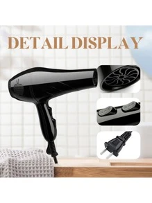 Secadora De Pelo Portátil Diseño Compacto Dos Botones Frio Caliente - Tipo de Enchufe A USA (110-127V) - Ver 3