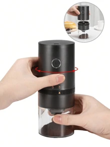RAF 1pc Electric Coffee Grinder Usb Charging Small Portable Coffee Grinder With Professional Ceramic Grinding Core And Fine Bean Adjustable Coffee Grinder Suitable For Home, Office, Travel, School Supplies