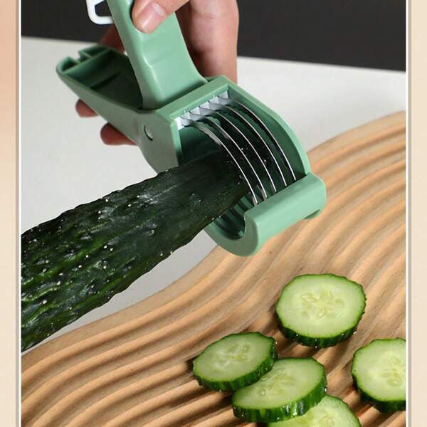 1pc Kitchen Vegetable Slicer, Multi-Functional Fruit And Vegetable Slicer, Ham And Cucumber Divider, Cutting Tool, Suitable For Carrot And Cucumber Slicing