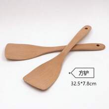 Utensilios de cocina de madera de alta gama, espátulas y cucharas resistentes al calor, adecuados para sartenes antiadherentes y cucharas y tenedores para ensalada