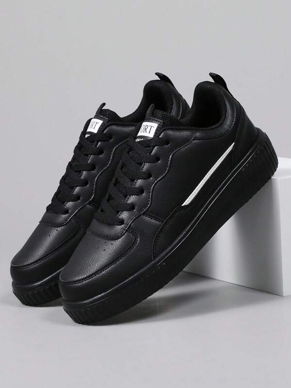 Fashion Lace-Up Casual Sneakers For Men, White Vulcanized Shoes,Comfortable Soft Sole Anti-Slip Wear-Resistant,Size 36-45