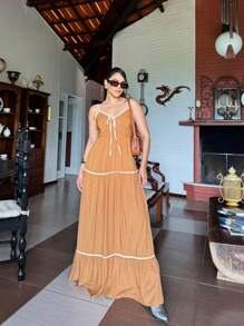 Kiara Luxury Dress - 鏽棕色 - 查看 1