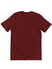 T-Shirt Universe Men's Shirt 100% Cotton Round Neck Blouse Short Sleeve New Release - 紫紅色 - 查看 2