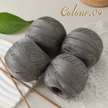 4 Skeins Delicate Lace Yarn, Strong Twist Lace Knitting Yarn, Shawl & Short Sleeve Handcraft Crochet Yarn - 4 Balls Of Lace - View 18