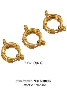 Verstelbare roestvrijstalen karabijnhaken, 10-18 mm ronde veersluiting, veelzijdige hangerconnectoren voor doe-het-zelf kettingen, armbanden, enkelbandjes, ook draagbaar als modieuze sieradenonderdelen, verguld, waterbestendig