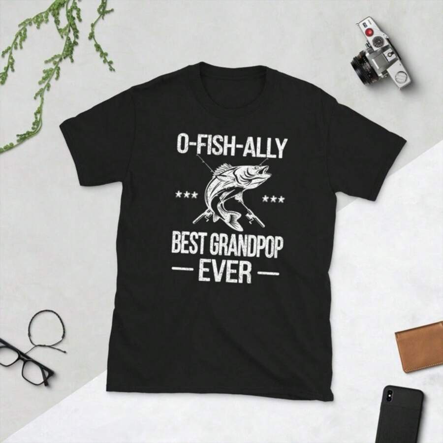 Grandpop Grandpa Dad Fisherman Fishing Grandpop Unisex T-Shirt