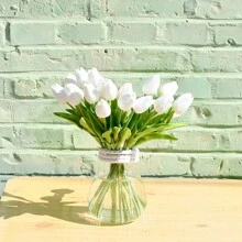 1/5/10pcs Romantic Premium Artificial Flowers Centerpieces, Plastic Flowers Real Touch Tulips Silk Bouquet, Artificial Flowers For Wedding Room Home Hotel Party Event New Years Gifts Handheld Flower Arrangement For Valentine's Day Wedding/Home/ Bedroom/Living Room/Table Decoration/Bride's Bouquet/Outdoor Garden Easter Birthday Graduation