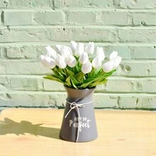 1/5/10pcs Romantic Premium Artificial Flowers Centerpieces, Plastic Flowers Real Touch Tulips Silk Bouquet, Artificial Flowers For Wedding Room Home Hotel Party Event New Years Gifts Handheld Flower Arrangement For Valentine's Day Wedding/Home/ Bedroom/Living Room/Table Decoration/Bride's Bouquet/Outdoor Garden Easter Birthday Graduation