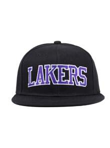 1pc, Gothic Style LAKERS Letter Embroidered Baseball Cap,Baseball Game Fits,Basketball,Fall Fits,Sports Style,90's Outfit,Bright Colors,Flat Brim Hat,Adjustable Casual Dad Hat Sports Sun Hat For Women & Men, Sun Protection Casual Cap For Travels, Parties And Beach