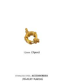 Verstelbare roestvrijstalen karabijnhaken, 10-18 mm ronde veersluiting, veelzijdige hangerconnectoren voor doe-het-zelf kettingen, armbanden, enkelbandjes, ook draagbaar als modieuze sieradenonderdelen, verguld, waterbestendig