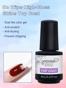 2 件免擦拭底漆面漆 - 透明凝胶光泽饰面且持久，可浸泡指甲灯凝胶，适用于家庭 DIY 和美甲沙龙 - 無色 - 查看 5
