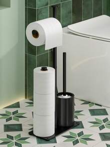 1 pieza Soporte para toallas de papel, soporte de papel de lavado independiente, soporte de papel de lavado estilo granja, estantería y soporte organizador vertical de rollo de papel industrial con tubo, soporte de papel de lavado para el baño con reserva de papel de lavado