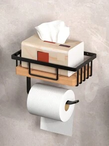 1pc Paper Towel Storage Rack, Wet Wipes Dispenser, Bathroom Roll Holder, Toilet Paper Holder, Small Bathroom Rack, Bathroom Accessories