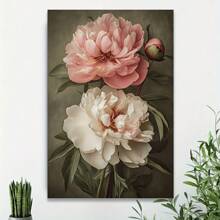 1 PCs  Bright Pink And White Floral Wall Decor ,Wooden Framed  Canvas Painting Thickness 2.25cm/0.9inch High Quality Wall Art  Prints Poster Direct Hanging ,Living Room,Bathroom, Bedroom, Kitchen,Room Decor
