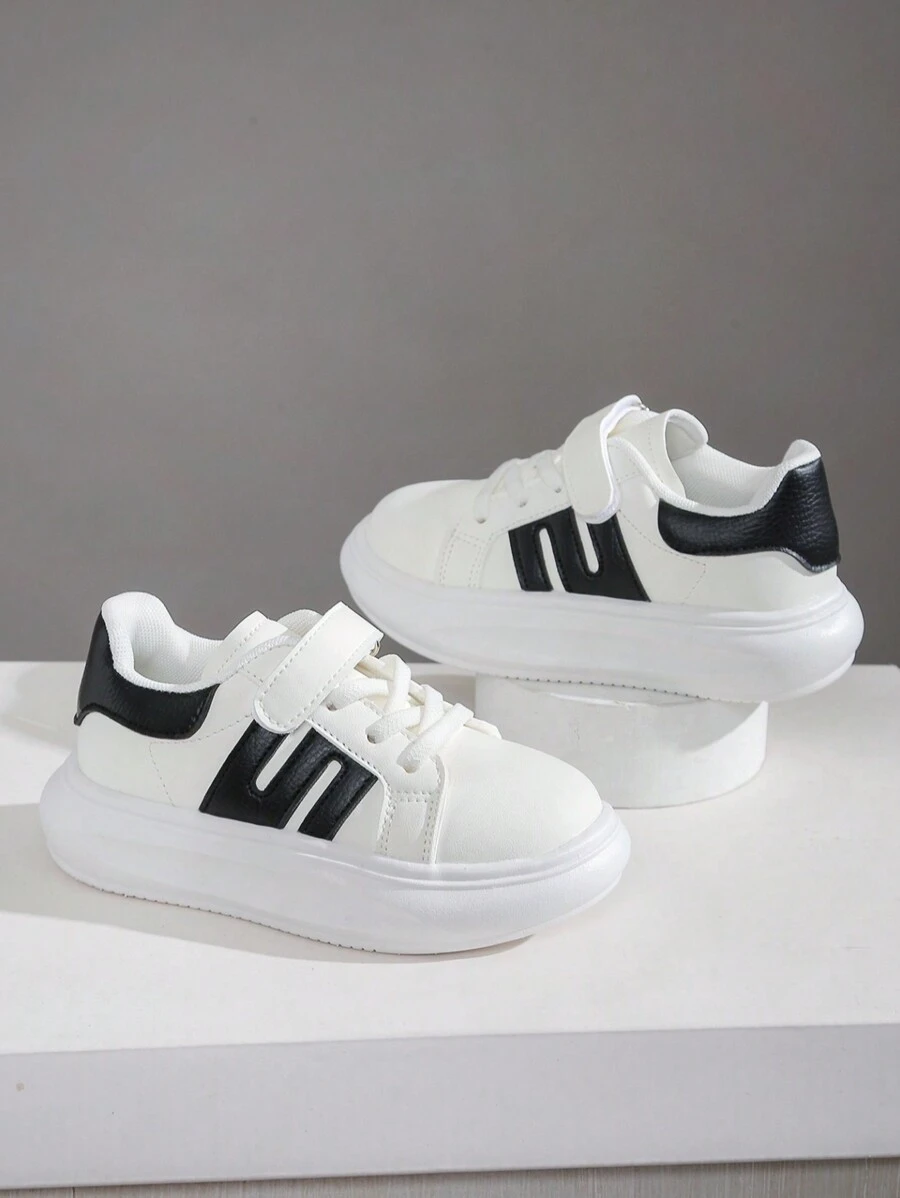 1 Pair New Kids Boys Girls Low-Top Sneakers, Children Casual Shoes, Soft Sole Running Shoes, Skateboard Shoes, Toddler First Walking Shoes - Details Determine Quality, Focus On Children's Growth And Future - Black - View 1